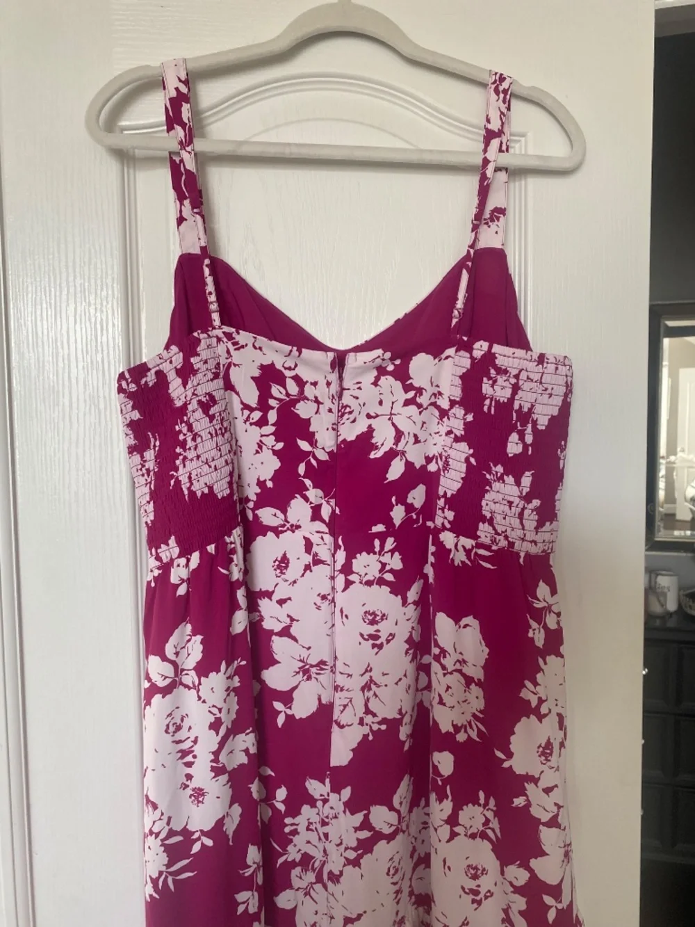 ABERCOMBIE & FITCH MAGENTAL FLORAL TIERED MAXI DRESS SIZE XL